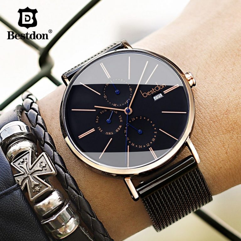 Luxury Males's Wrist Watch Quartz Waterproof Slim Month