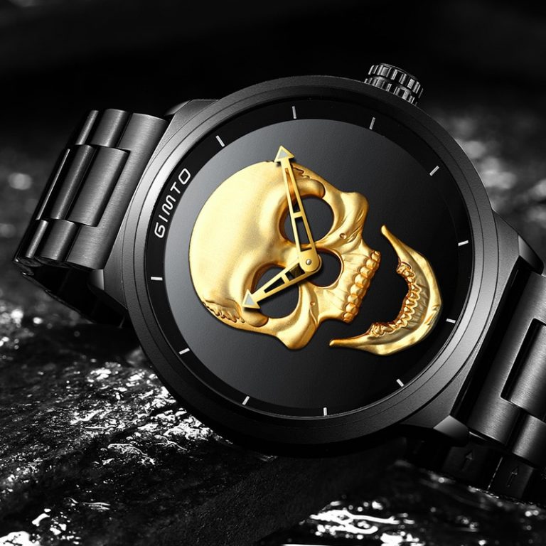 Skull Watch Black Full Steel Unique Mens Wrist Watch