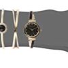 Gold-Tone and Black Watch and Bangle Set Anne Klein