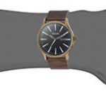 Sentry Leather: Stylish Men's Stainless Steel Quartz Watch with Brown Strap