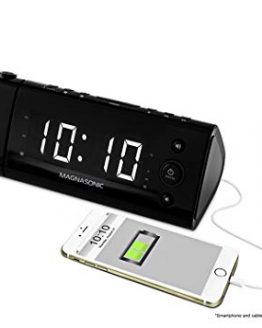 USB Charging Alarm Clock Radio with Time Projection