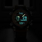 Tonnier Genuine Leather Band Analog Digital LED