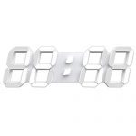 3D LED Wall Clock 15” Remote Control Digital Timer Nightlight Watch Alarm Clock for Warehouse Office Home Living Room,12/24 Hour Display, Brightness to Adjust