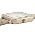 CLUSE LA TÉTRAGONE Gold Mesh White Women's Watch