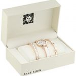 Rose Gold-Tone and White Bangle Watch and Bracelet Set Anne Klein
