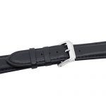 Berfine 22mm Black Calf Leather Watch Band Replacement