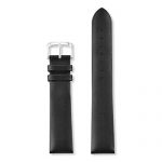 Genuine Leather Watch Band 18mm L Black Calf Skin Replacement Strap