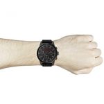 Black Men's Hugo Boss Watch with Leather Calfskin Strap