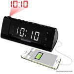 USB Charging Alarm Clock Radio with Time Projection