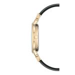 Gold-Tone and Black Shimmer Resin Bangle Watch Anne Klein