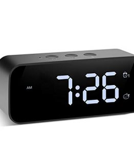 Modern Digital Alarm Clock Snooze Small Led Desk