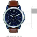 Grant Quartz Leather Chronograph Watch Fossil Men's