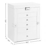 6-Tier Large Jewelry Box with Drawers, Mirror, and Lock - A Jewel Lover's Dream Organizer in Elegant White