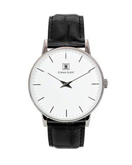 Ethan Eliot Water Resistant Watch Black Leather