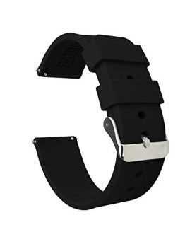 Soft Silicone Quick Release Straps 22mm Black Watch Band