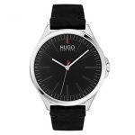 Black Watch with Leather Calfskin Strap HUGO