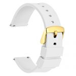 18mm Silicone Watch Band with Gold Buckle