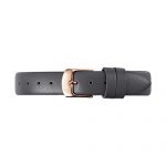 Rose Gold Case and Grey Genuine Leather Wristwatch