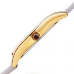 White Italian Patent Leather Dial Strap Watch Bruno