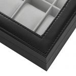 SONGMICS 12-Slot Watch Box, Watch Holder with Glass Lid