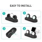 Dual iWatch Charging Stand Dock Silicone with Apple Watch Series