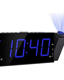 Projection Alarm Clock, FM Radio Ceiling Wall Clock