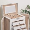 6-Tier Large Jewelry Box with Drawers, Mirror, and Lock - A Jewel Lover's Dream Organizer in Elegant White