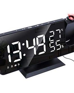 EAAGD Projection Digital Alarm Clock, LED Display with USB
