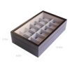 Espresso Wooden Watch Box Organizer with Glass Display Top