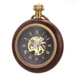 Pocket Watch Case Skeleton Mechanical SIBOSUN Men Bronze Chain