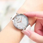 Thin Dial Wrist Watch with Leather Band