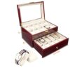 Nisorpa Wood Watch Box 20 Slots Glass Top Mens