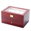 Nisorpa Wood Watch Box 20 Slots Glass Top Mens
