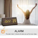 JCHORNOR Wood Digital Alarm Clock, Led Time Display Wooden
