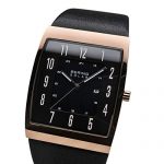 BERING Men’s Stainless Steel Solar Powered Watch with Leather Strap, Black – Eco-Friendly & Stylish Timepiece ⌚🌞