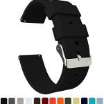 Soft Silicone Quick Release Straps 22mm Black Watch Band