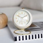 Non-Ticking Tabletop Alarm Clock with Backlight