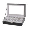 Watch Box Organizer Watch Holder for Men, Glass Top