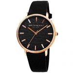 Black Italian Leather Dial Strap Watch Bruno Magli