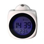 Projection Clock - Voice Timekeeping, Multi-Function Alarm, and Temperature Projection (White)