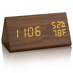 JCHORNOR Wood Digital Alarm Clock, Led Time Display Wooden