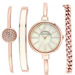 Gold-Tone Watch and Swarovski Crystal Bracelet Set