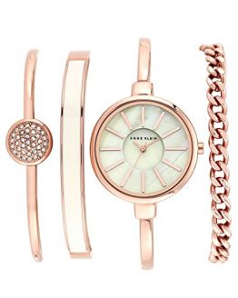 Gold-Tone Watch and Swarovski Crystal Bracelet Set