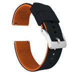 22mm Black/Pumpkin Orange - Barton Elite Silicone Watch Bands
