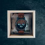 LAiMER Wooden Watch with Luminous Hands, 24h Display