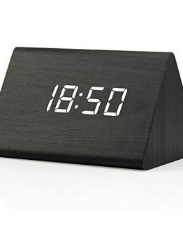 OCT17 Wooden Wood Clock , 2020 New Version LED Alarm