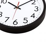 Lumuasky Black Wall Clock, Silent Non-Ticking 12 Inch