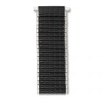 Comfortable Stretch Thinline Black with Silver Watchband 18-22mm