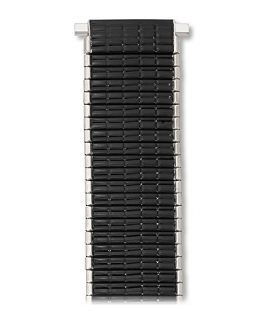 Comfortable Stretch Thinline Black with Silver Watchband 18-22mm