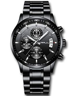 CRRJU Men's Watch Fashion Business Chronograph Quartz Wristwatches